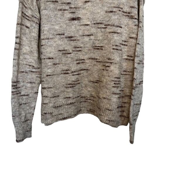 Max Studio Oatmeal Marled Knit Long Sleeve Pullover Sweater - Picture 5 of 8